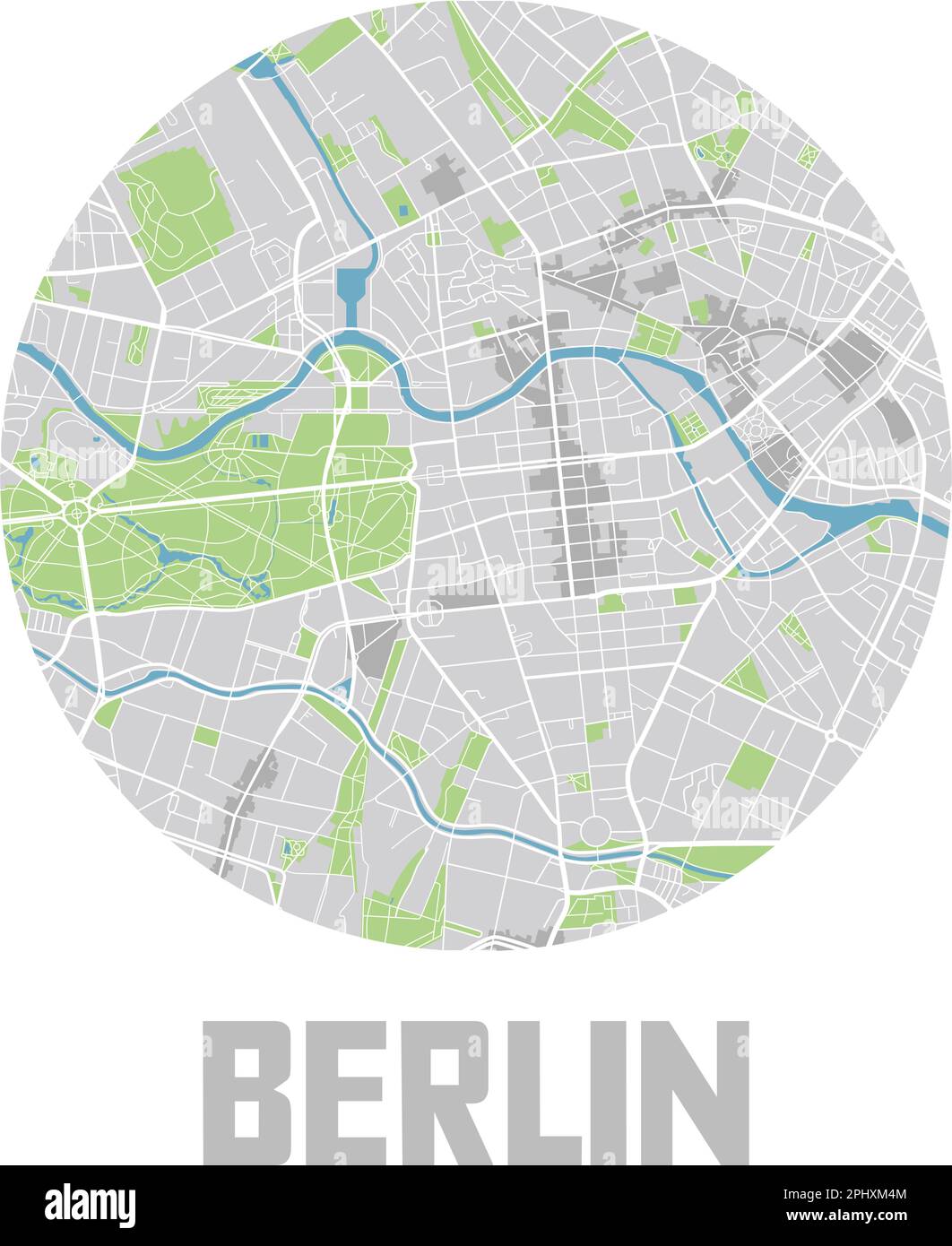 Icône carte minimaliste de la ville de Berlin. Illustration de Vecteur