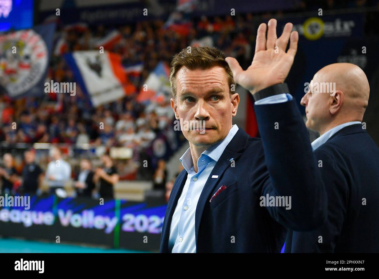 Kedzierzyn Kozle, Pologne. 29th mars 2023. Tuomas Sammelvuo lors du match de volley-ball de la Ligue des champions hommes CEV 2023 entre Grupa Azoty ZAKSA Kedzierzyn-Kozle et Sir Sicoma Monini Perugia sur 29 mars 2023 à Kedzierzyn-Kozle, Pologne. (Photo de Lukasz Laskowski/PressFocus/Sipa USA) crédit: SIPA USA/Alay Live News Banque D'Images