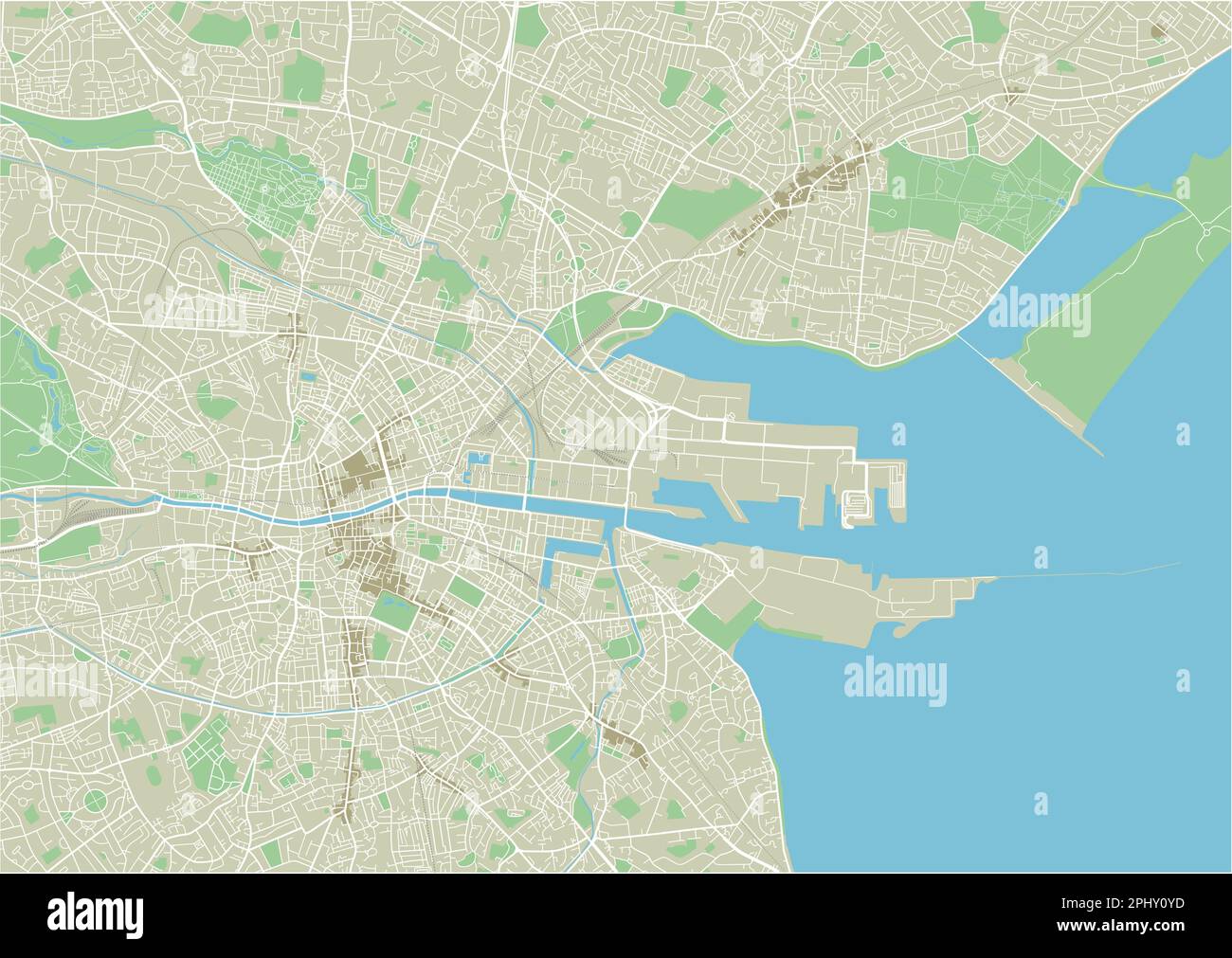 Carte vectorielle de la ville de Dublin avec des couches séparées bien organisées. Illustration de Vecteur