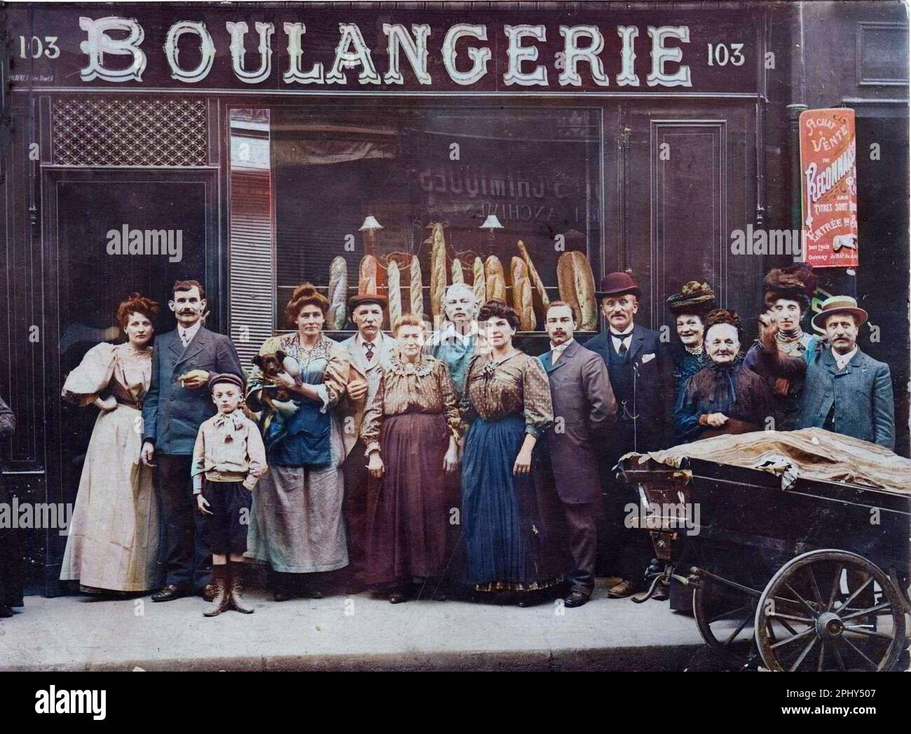 Boulangerie à Paris - la boulangerie Lavenir, 103 rue du faubourg du temple, Paris. Premier XXeme siecle. Banque D'Images