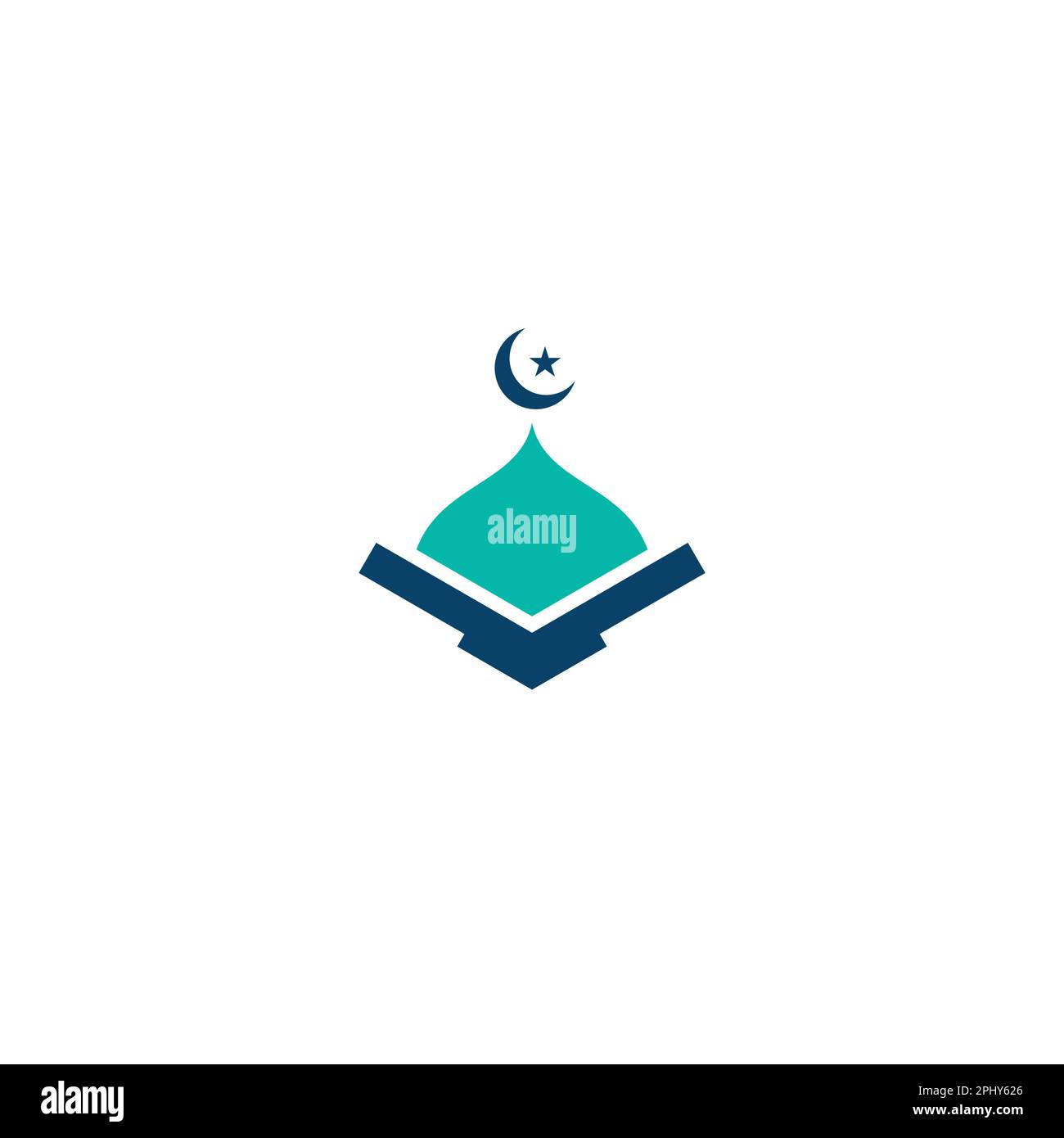 Mosquée islamique moderne et logo Coran. Motif icône Mosquée Illustration de Vecteur