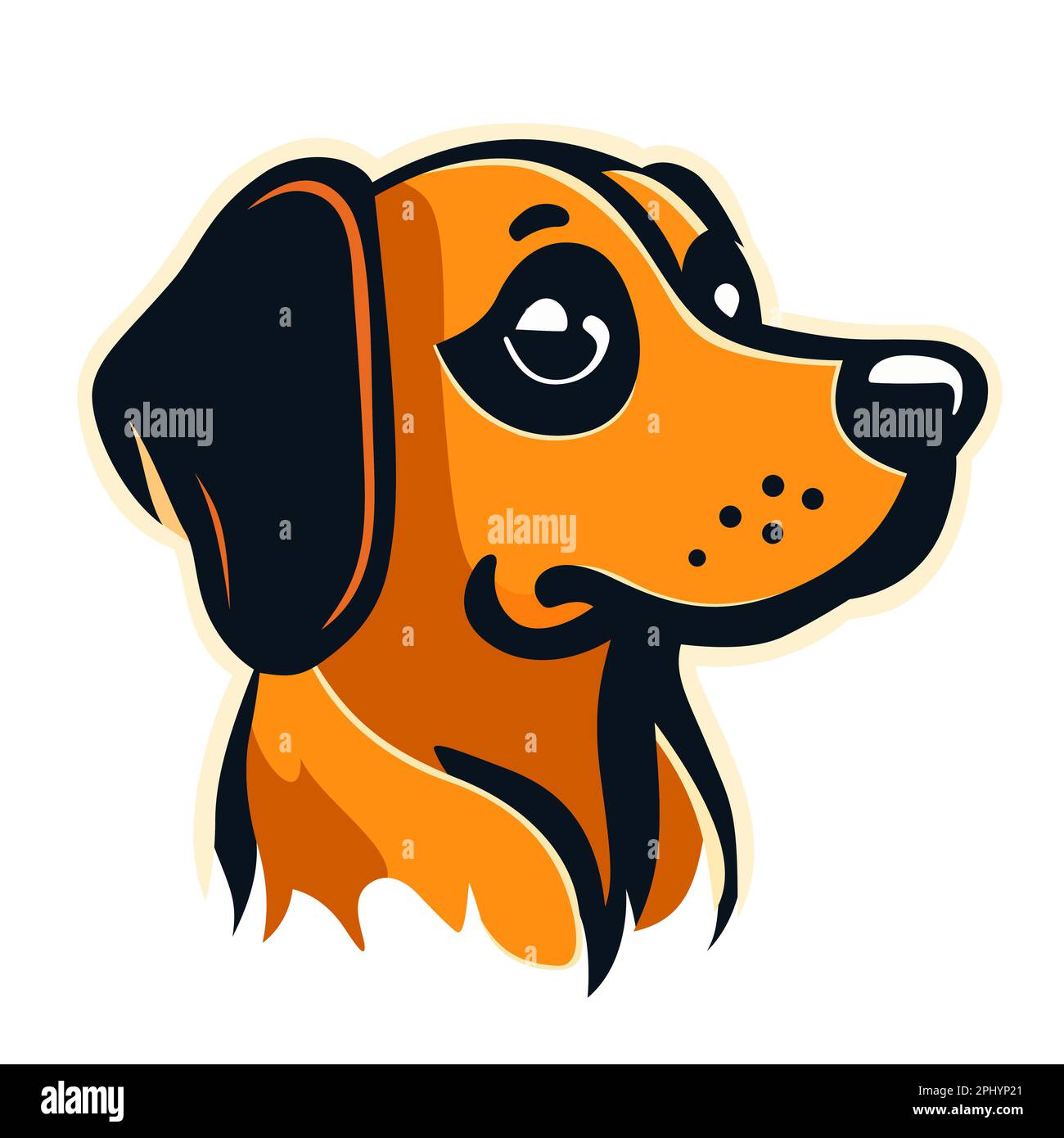 Logo de la tête de chien. Visage de chien abstrait et coloré. Visage de chien intelligent. Illustration vectorielle Illustration de Vecteur