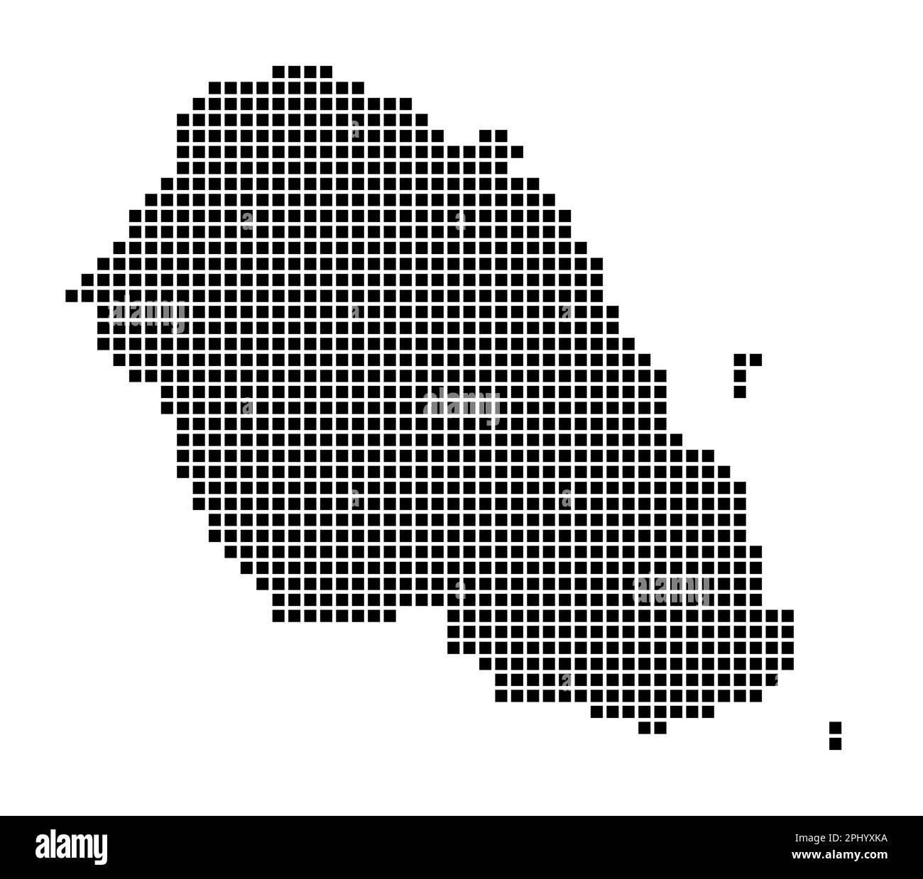 Carte de Graciosa. Carte de Graciosa en pointillé. Bordures de l'île remplies de rectangles pour votre conception. Illustration vectorielle. Illustration de Vecteur