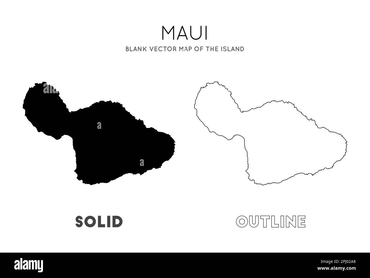 Carte Maui. Carte vectorielle vierge de l'île. Frontières de Maui pour votre infographie. Illustration vectorielle. Illustration de Vecteur