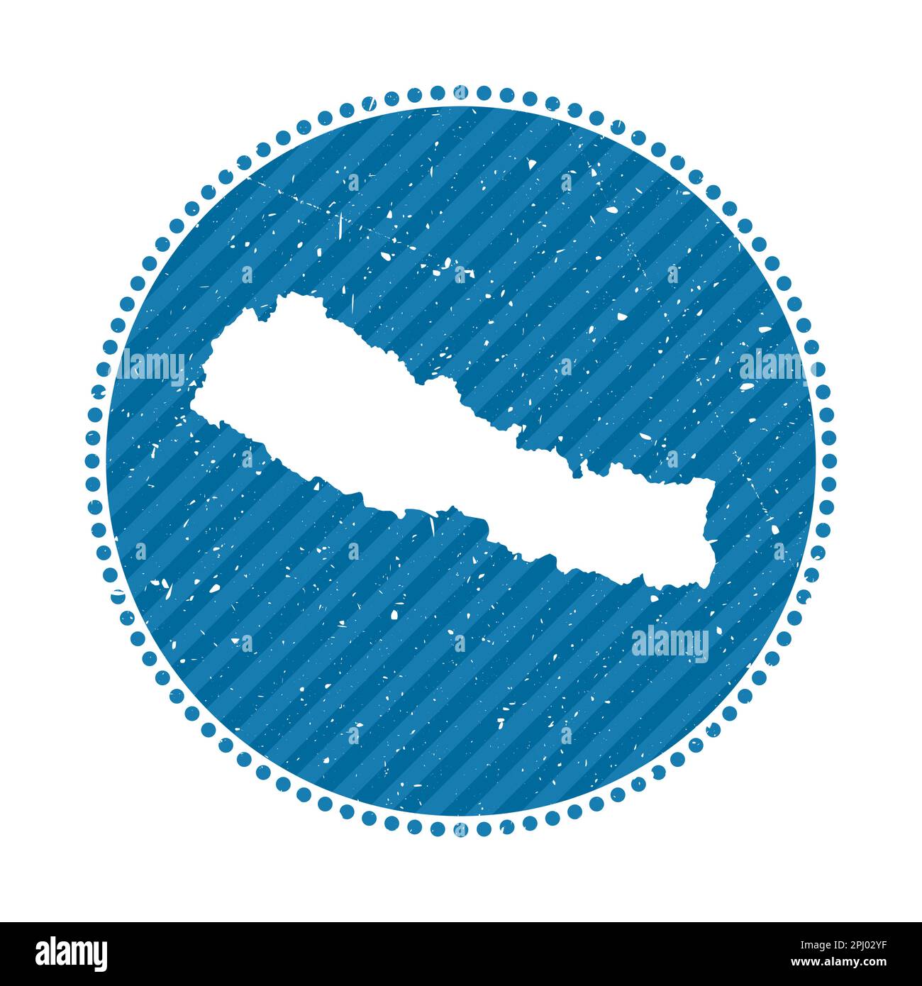 Sticker de voyage rétro rayé Népal. Badge avec carte du pays, illustration vectorielle. Illustration de Vecteur