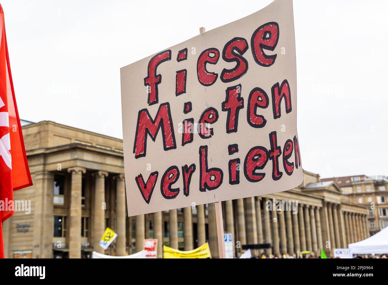 Manifestation contre les loyers élevés, échec de la politique du logement, photo Symbol, Stuttgart, Bade-Wurtemberg, Allemagne Banque D'Images