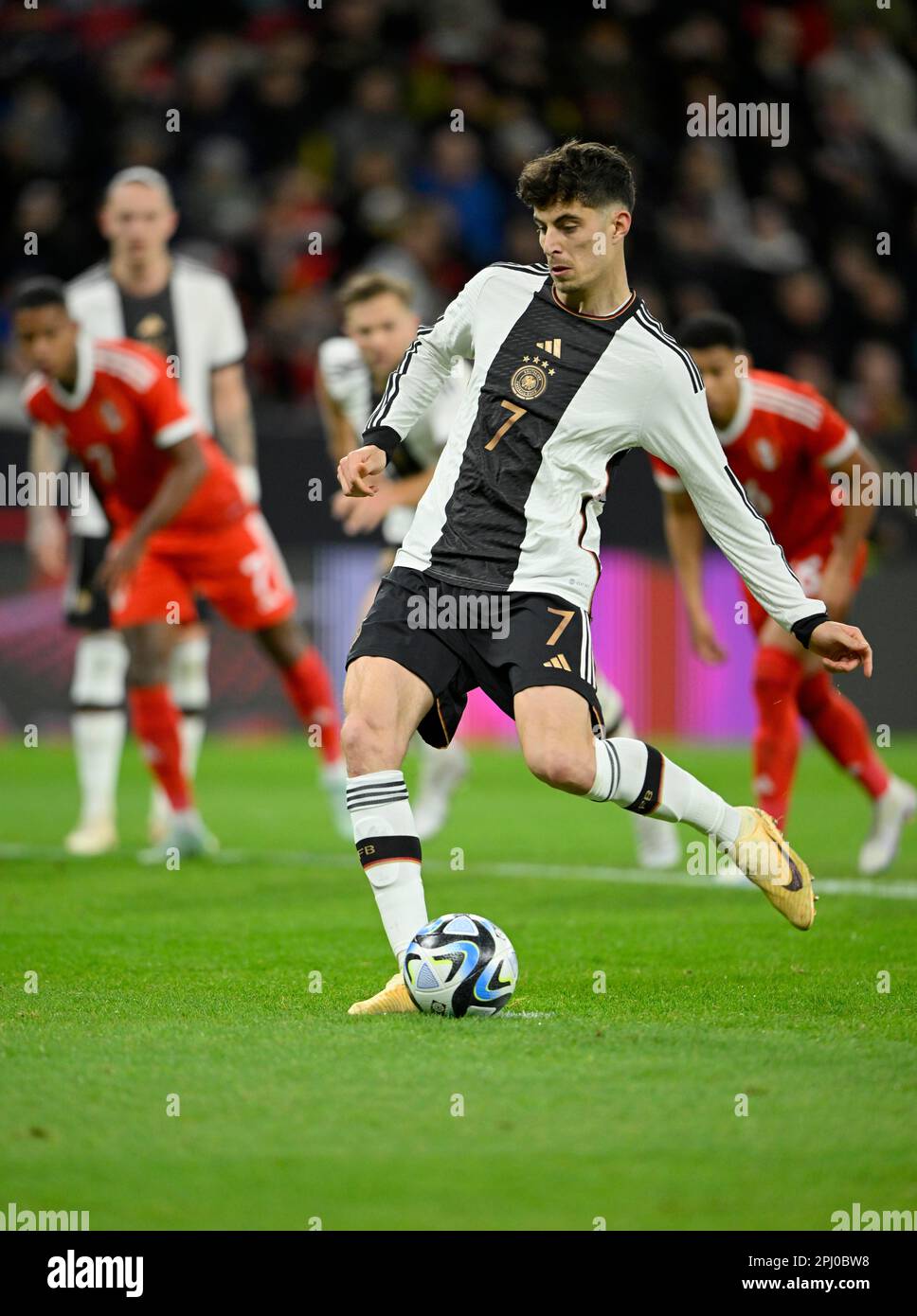 Coup de but, coup de pénalité, Kai Havertz GER, match international, MEWA Arena, Mayence, Rhénanie-Palatinat, Allemagne Banque D'Images
