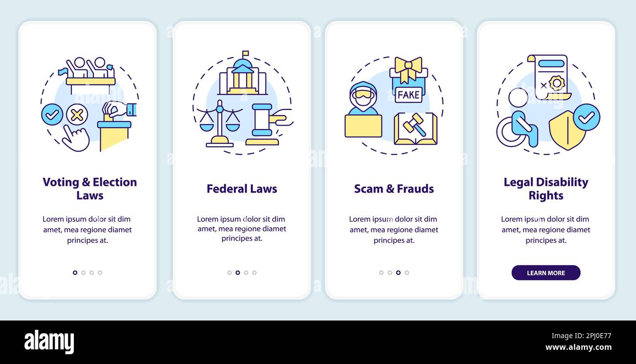 Écran de l'application mobile d'intégration des lois et des questions