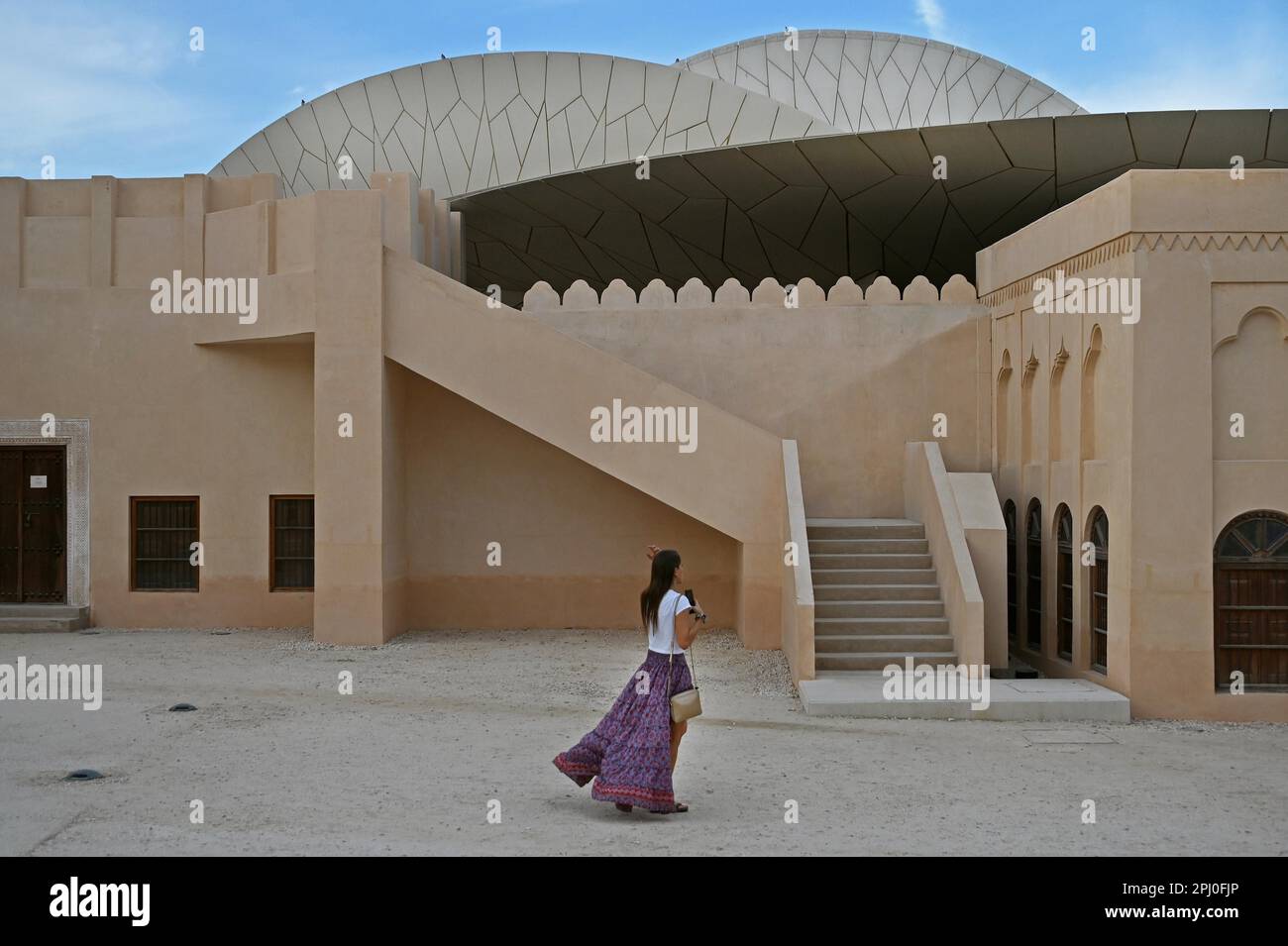 L'ancien palais du Cheikh Abdullah bin Jassim Al Thani sur le terrain du Musée national du Qatar, Doha, Qatar Banque D'Images