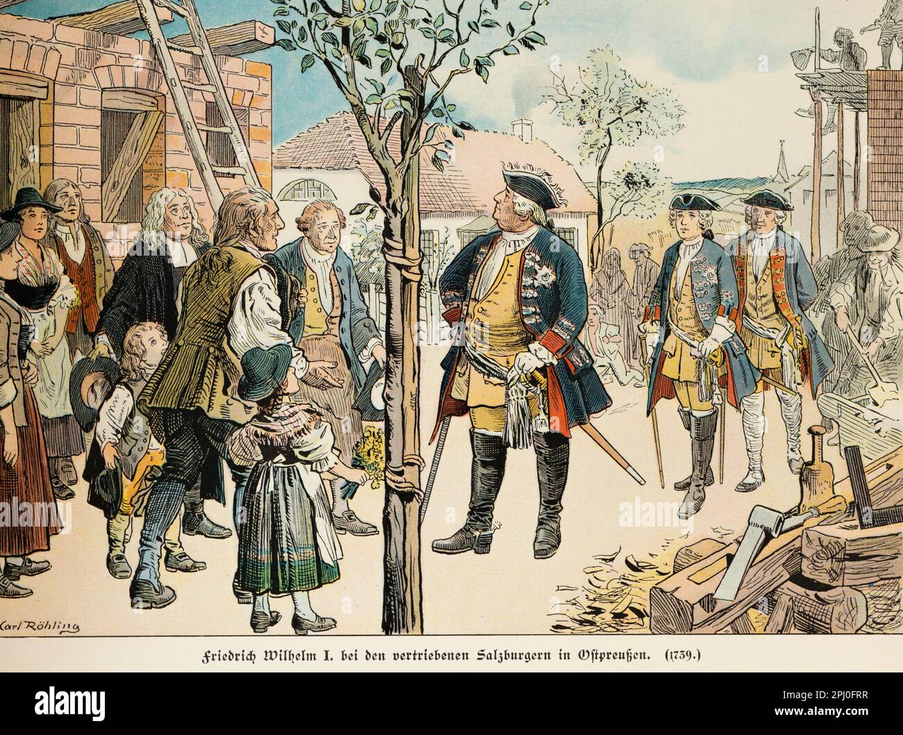 Frederick William I, expulsés Salzburgers en Prusse orientale 1739, Histoire des Hohenzollerns, Prusse Banque D'Images