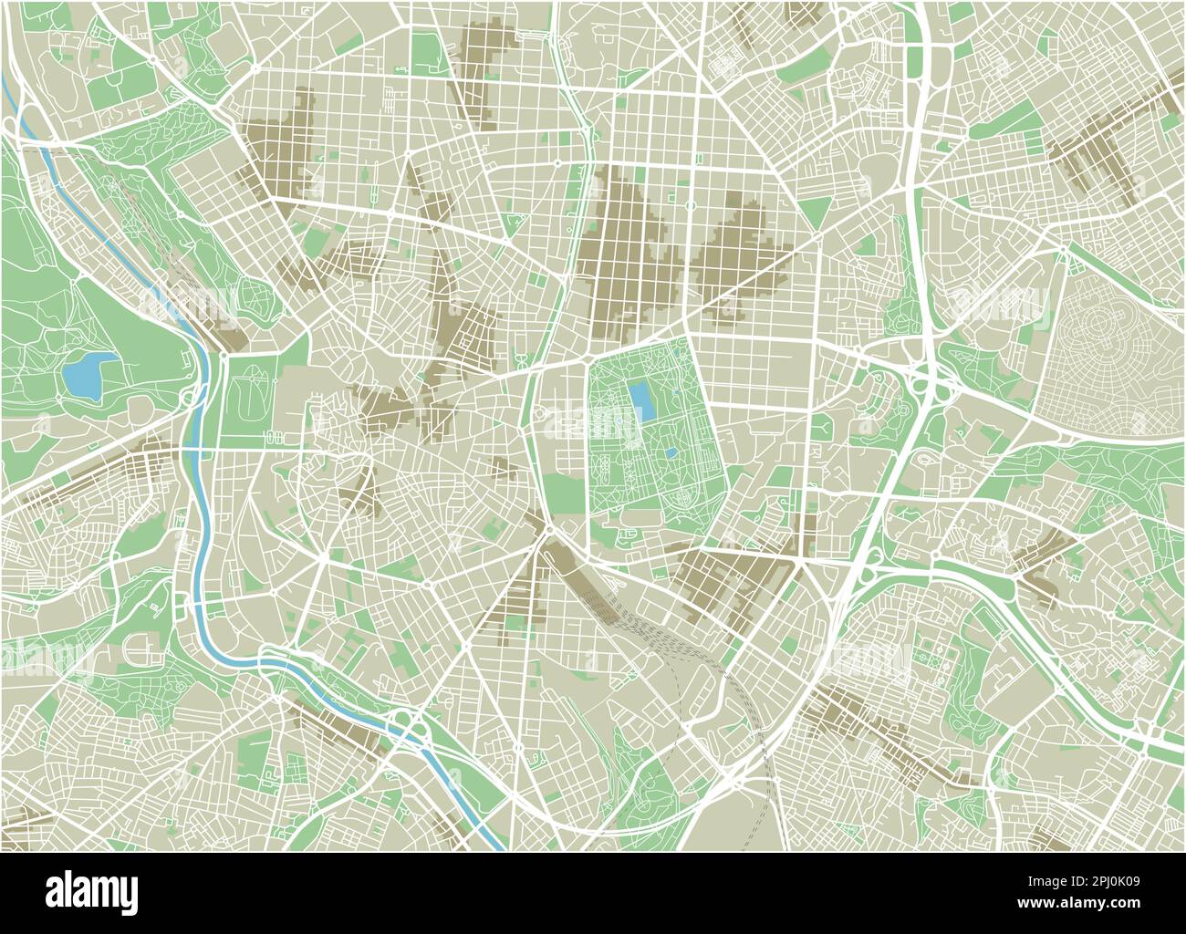 Carte vectorielle de la ville de Madrid avec des couches séparées bien organisées. Illustration de Vecteur