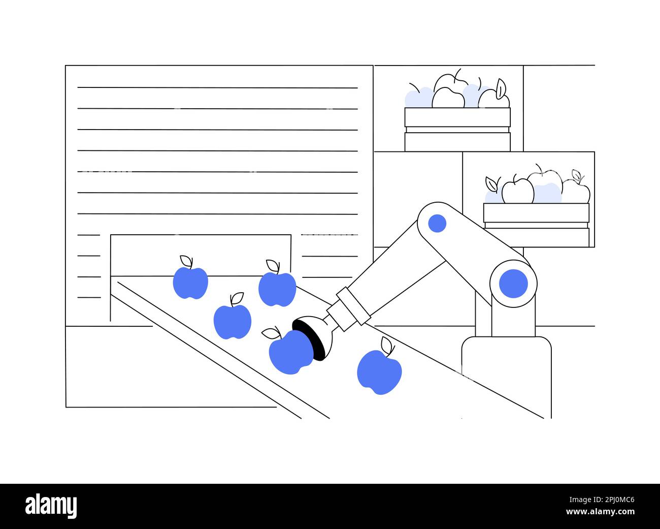 Illustration du vecteur de concept abstrait des robots de tri et d'emballage. Illustration de Vecteur