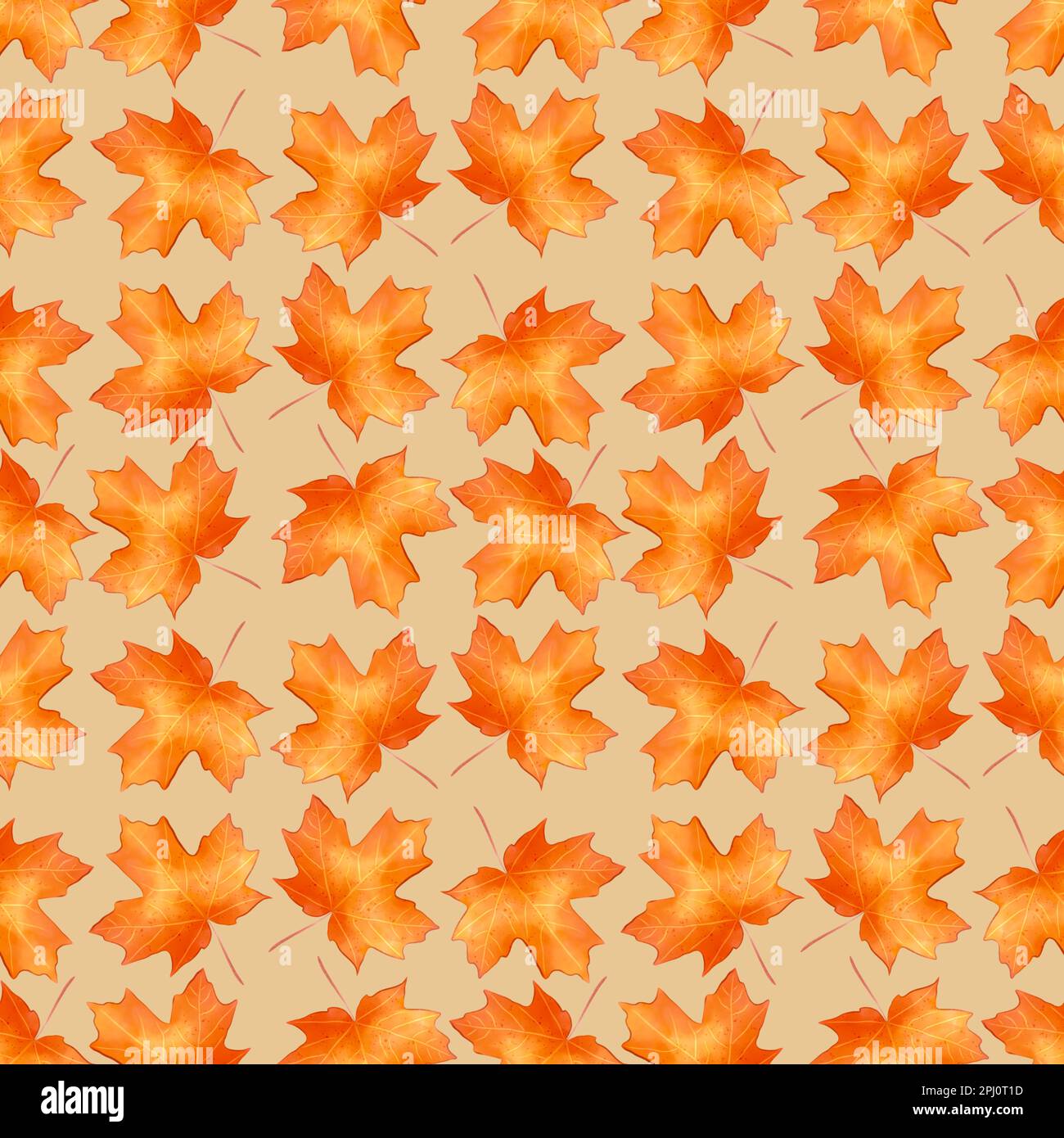feuilles d'automne. motif sans couture peint en aquarelle de feuilles d'érable Banque D'Images