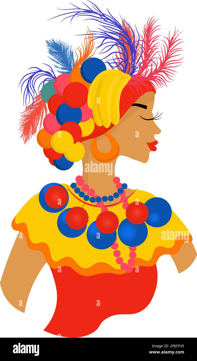 portrait de femme dans Brésil carnaval tenue. vecteur isolé
