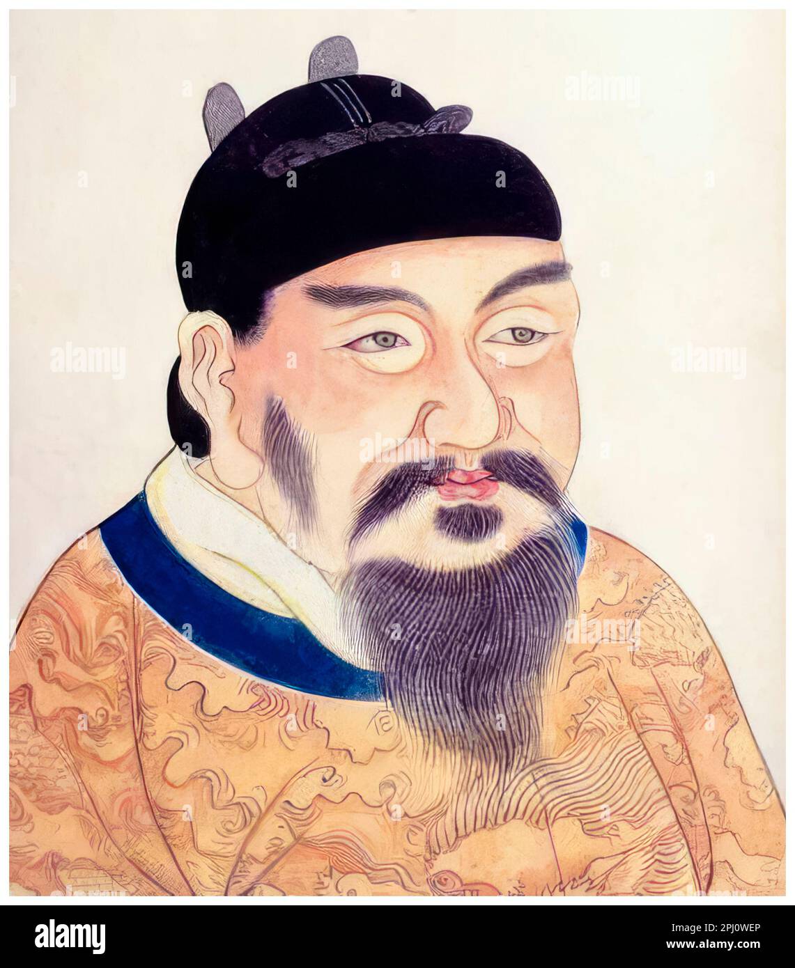 Empereur Gaozong de Tang (628-683), troisième empereur chinois de la dynastie Tang, portrait peint avant 1799 Banque D'Images