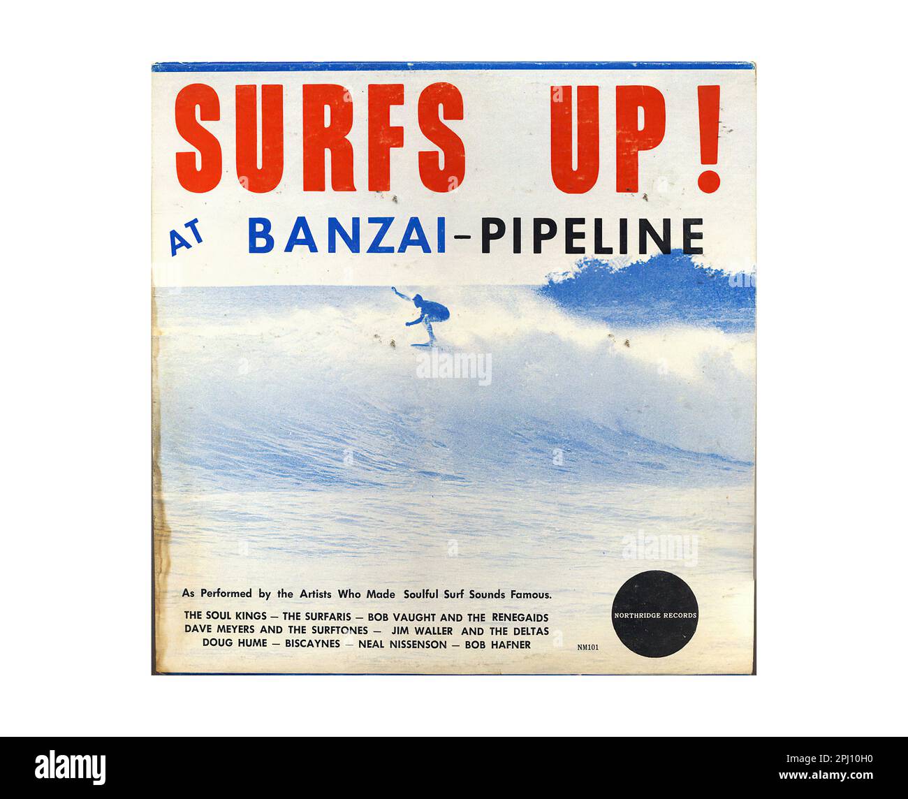 Divers artistes - Surfs Up! À Banzai-Pipeline - Vintage Surf Music Vinyl Record L.P. Banque D'Images