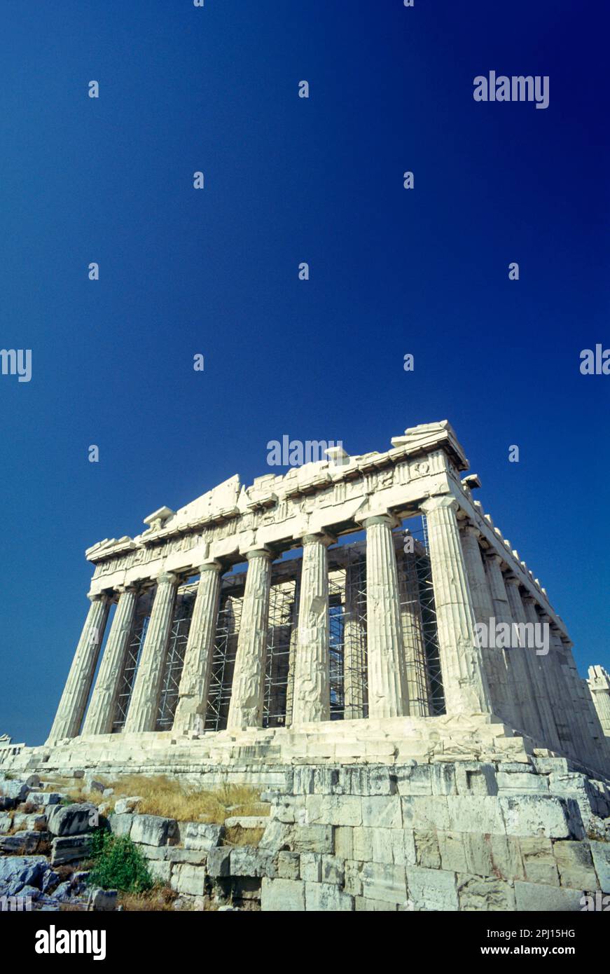 Ruines de l'ACROPOLE PARTHÉNON Athènes GRÈCE Banque D'Images