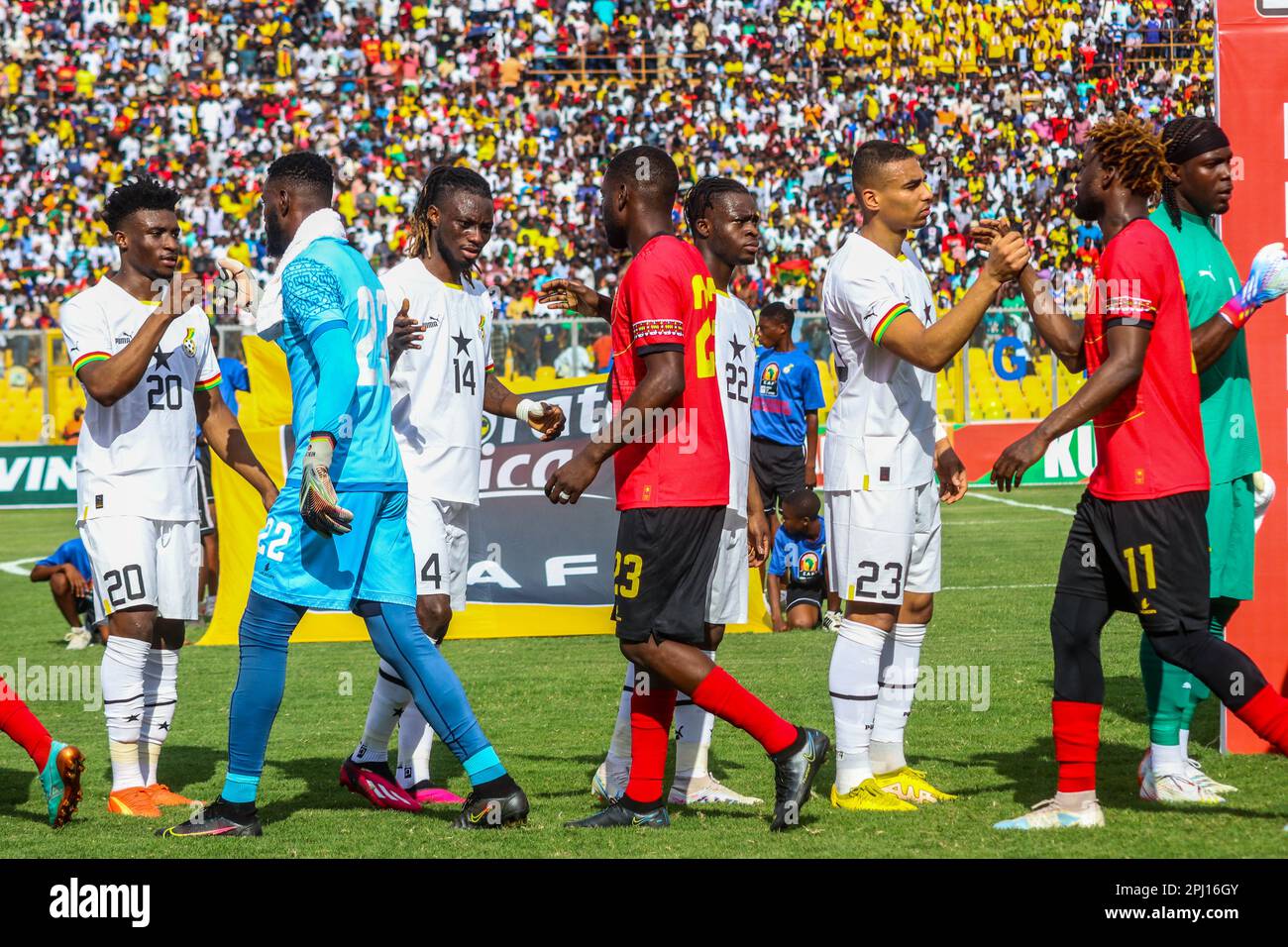 La coupe d'Afrique des Nations 2023 qualificat entre le Ghana et l'Angola au stade Baba Yara à Kumasi, au Ghana. Banque D'Images