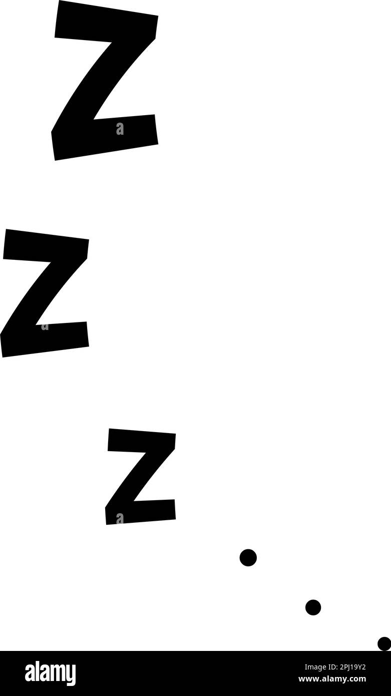 ZZZ SLEEP Snore texte vecteur icône isolée sur fond blanc. Illustration de Vecteur