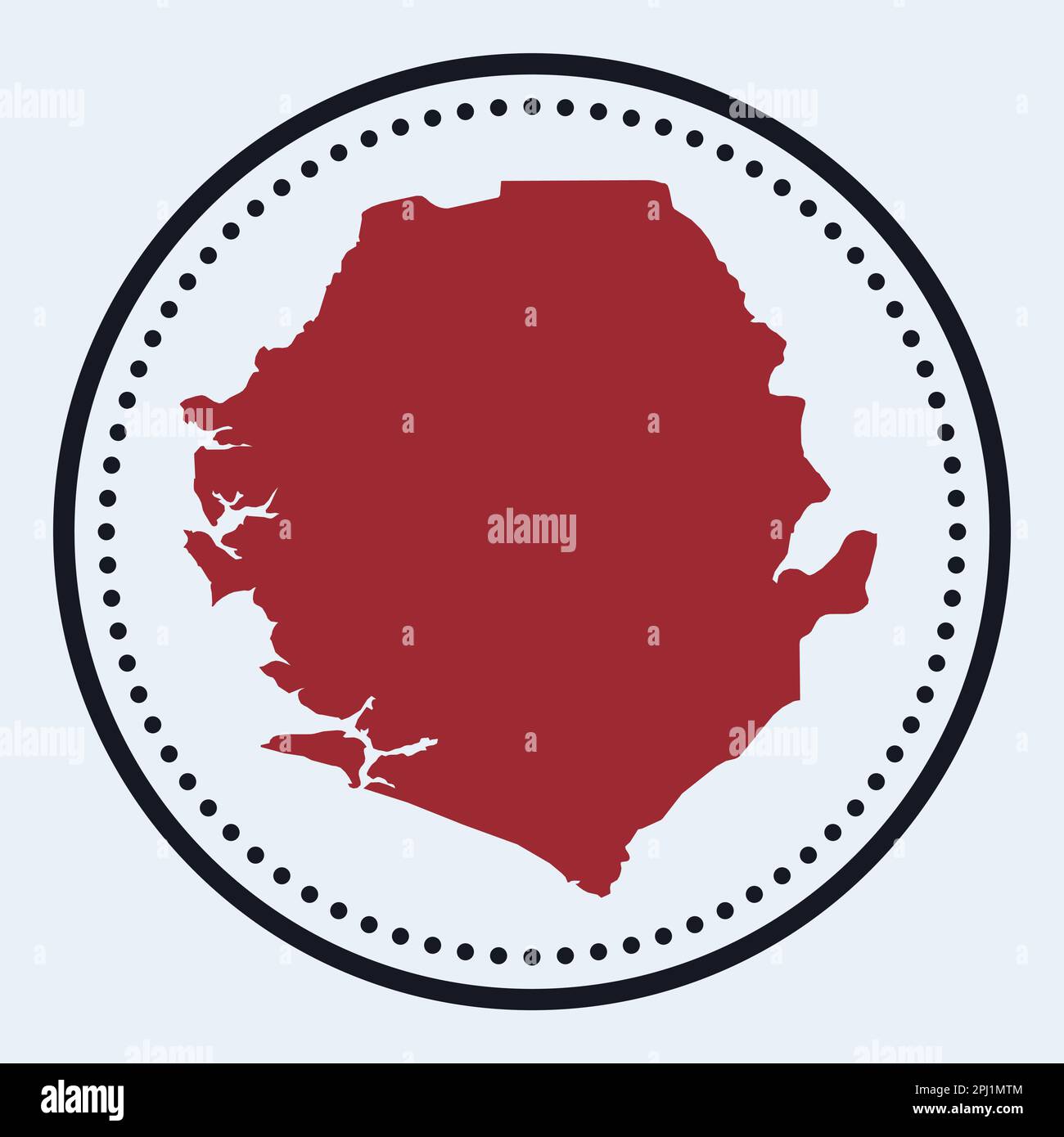 Timbre rond Sierra Leone. Logo rond avec carte du pays et titre. Badge minimaliste élégant de la Sierra Leone avec carte. Illustration vectorielle. Illustration de Vecteur