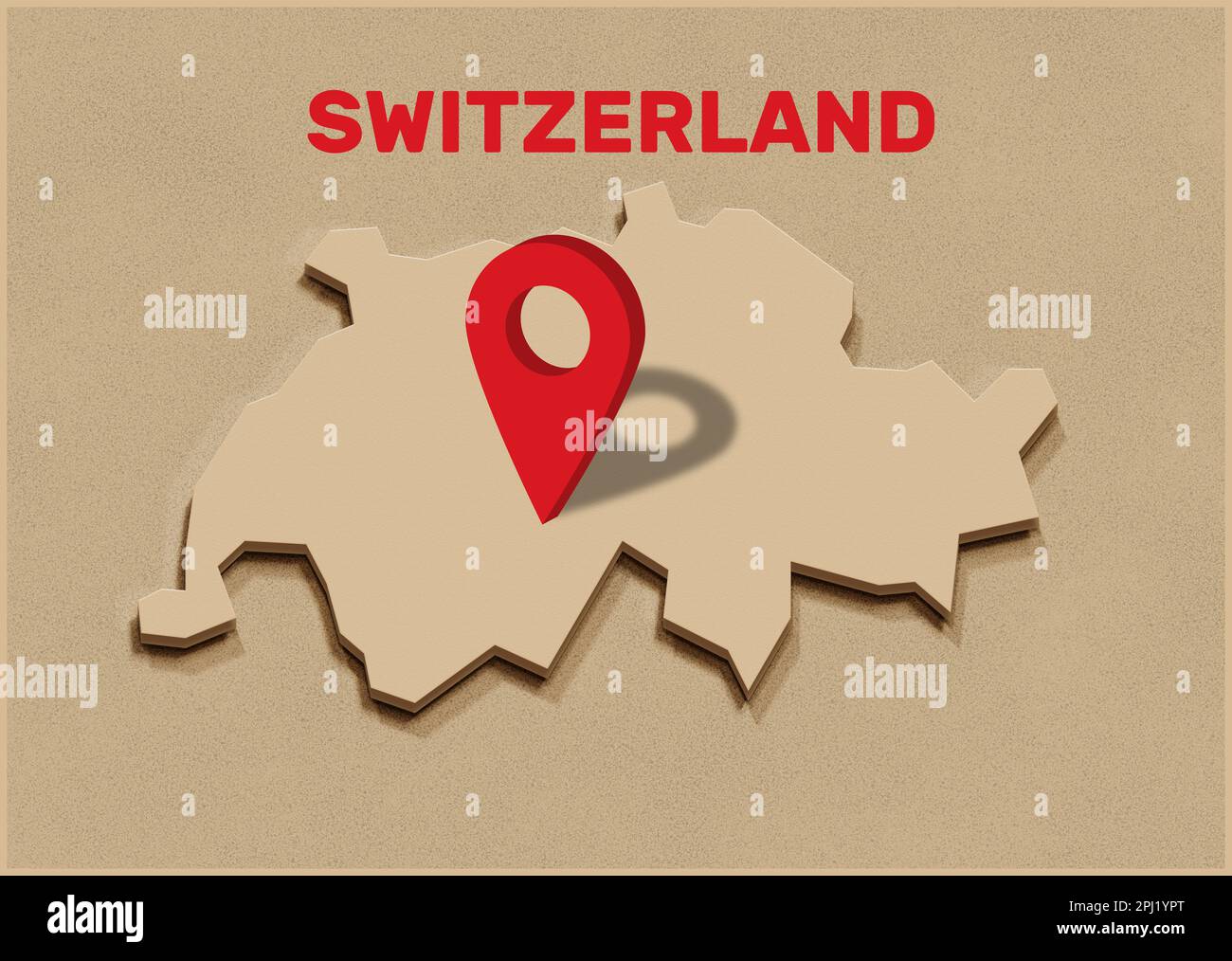 Carte nationale suisse 3D Banque D'Images