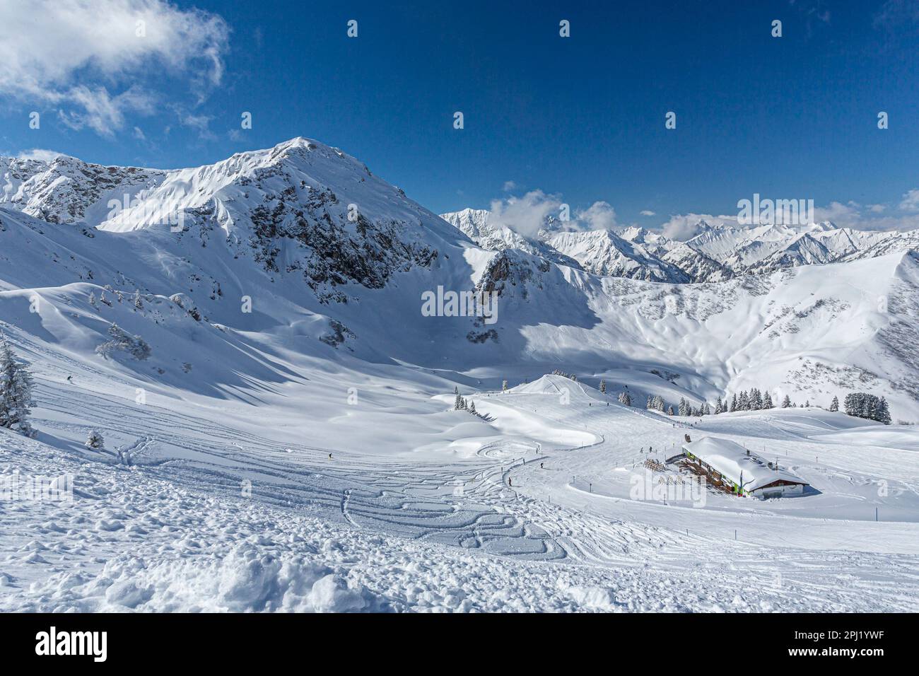 Allemagne, Bavière, Allgau, station de ski Fellhorn Kanzelwand Banque D'Images