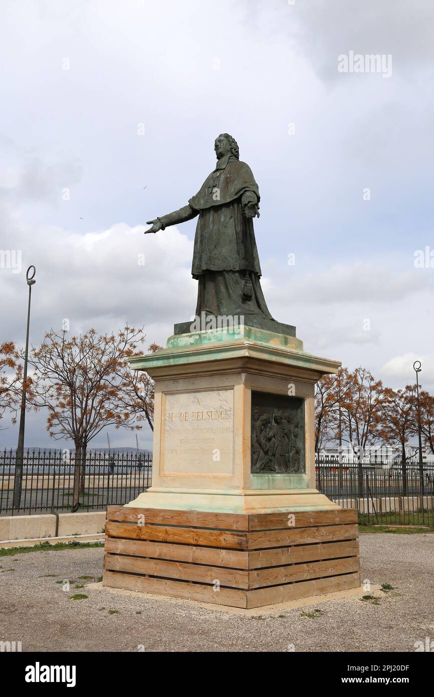 Monseigneur de Belsunce (1671-1755), Cathédrale de la Major, place de la Major, Marseille, Bouches-du-Rhône, Provence, France, Méditerranée, Europe Banque D'Images