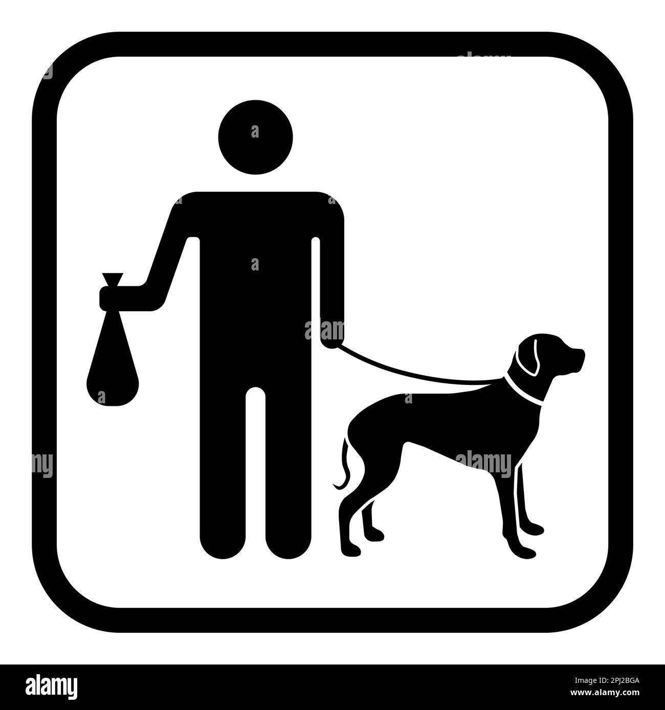 Inscrivez-VOUS, NETTOYEZ APRÈS AVOIR PLACÉ VOS CHIENS sur fond blanc. Illustration Banque D'Images