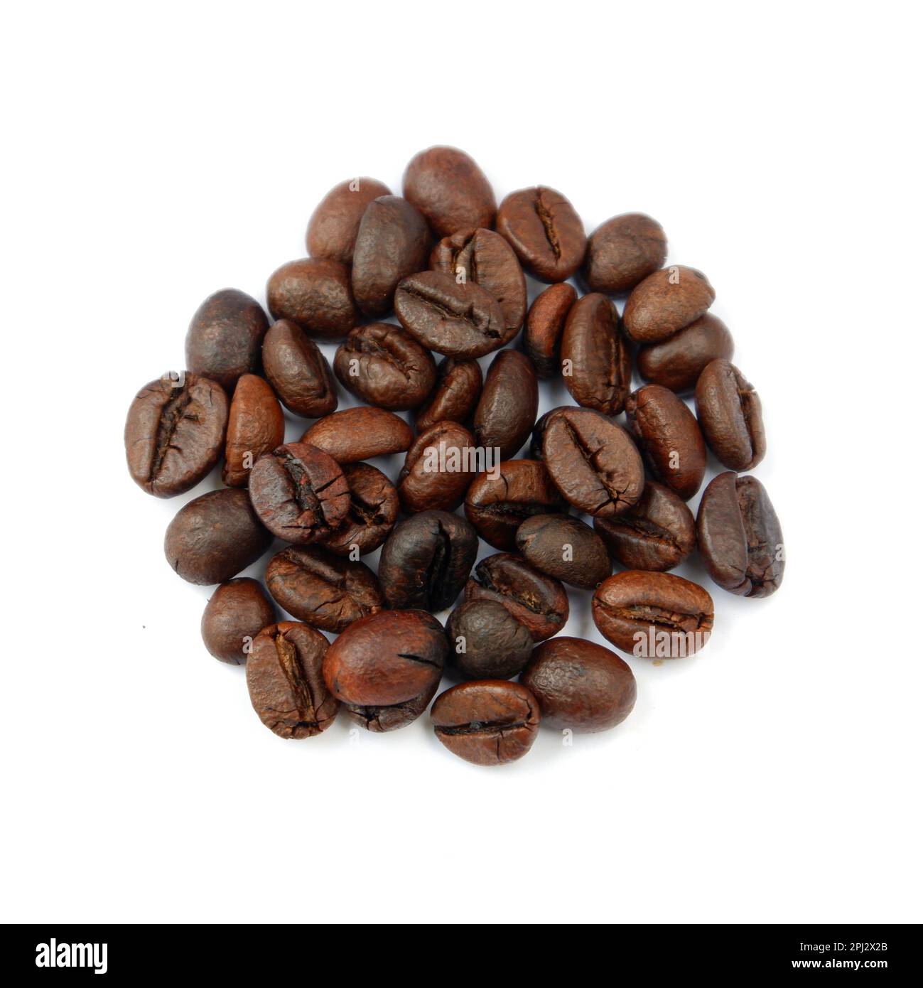 Les grains de café isolé sur fond blanc Banque D'Images