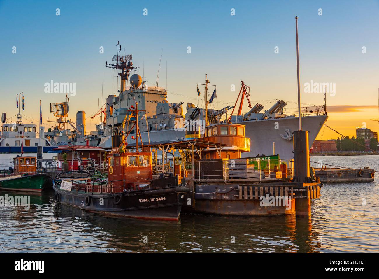 Göteborg, Suède, 9 juillet 2022 : navires militaires dans le port de Göteborg, Suède. Banque D'Images