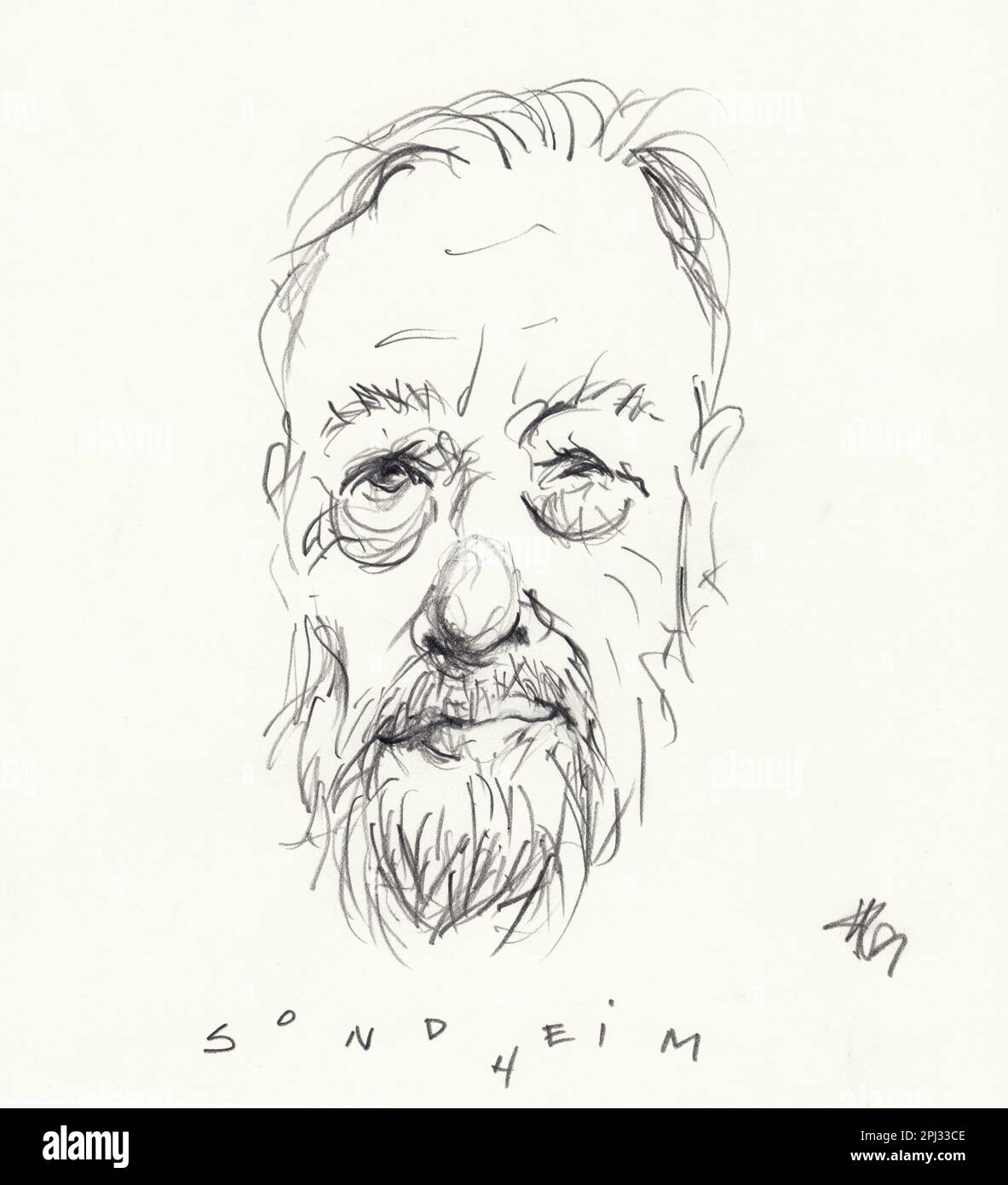 Portrait de Stephen Sondheim Banque D'Images
