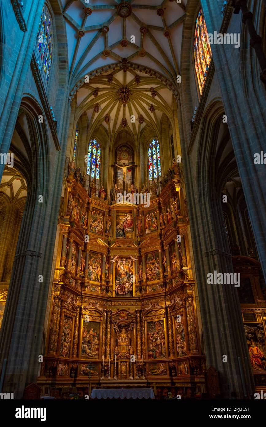 Astorga, Espagne, 9 juin 2022 : intérieur de la cathédrale Sainte Marie d'Astorga en Espagne. Banque D'Images