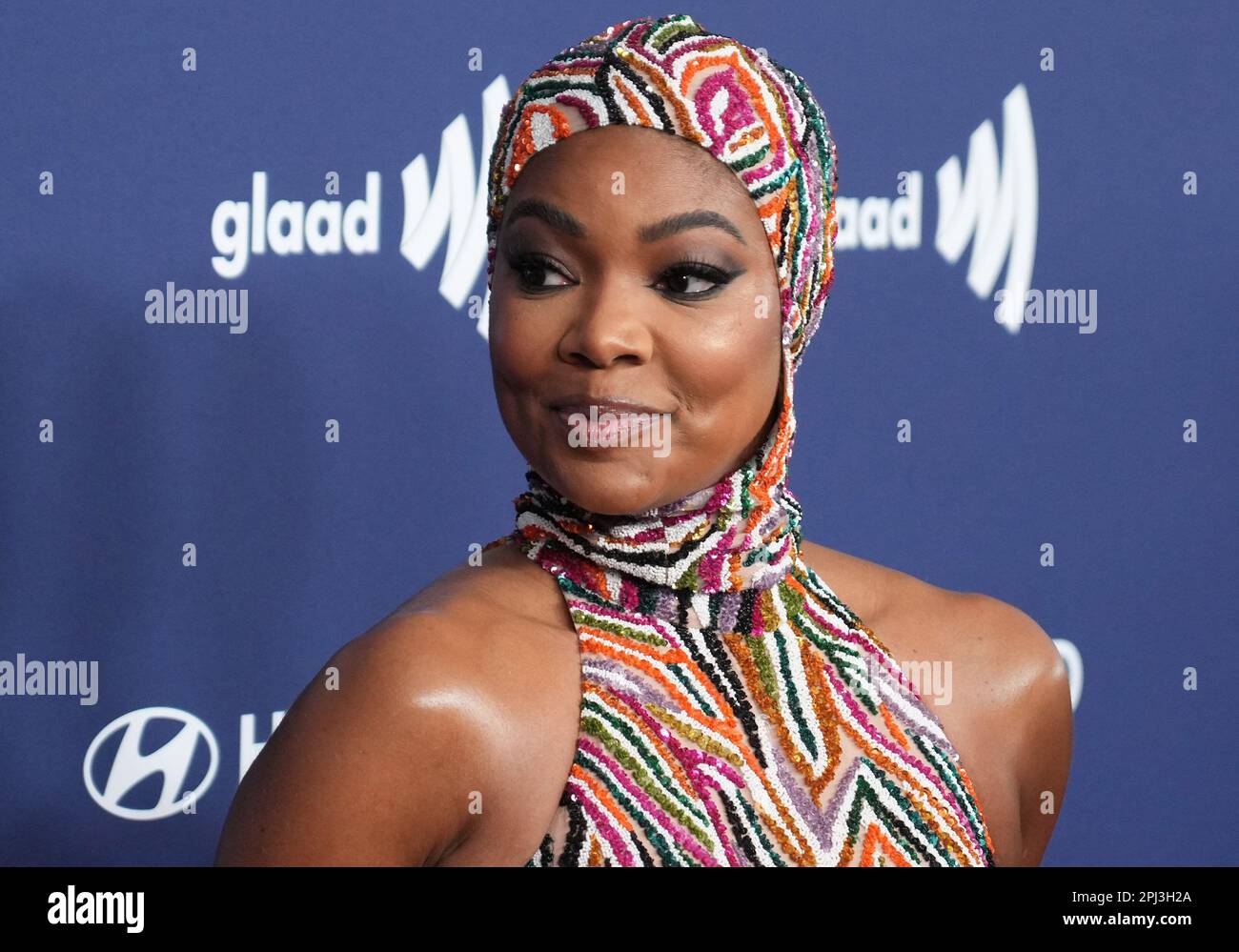 Los Angeles, États-Unis. 30th mars 2023. Gabrielle Union se présente aux prix annuels de médias GLAAD 34th qui se tiennent au Beverly Hilton à Beverly Hills, en Californie, jeudi, 30 mars 2023. (Photo par Sthanlee B. Mirador/Sipa USA) crédit: SIPA USA/Alay Live News Banque D'Images