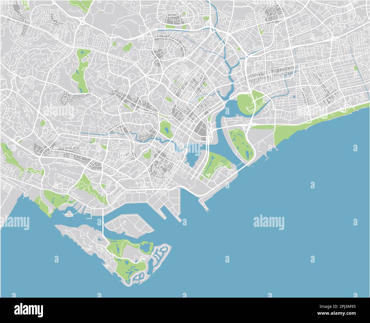 Carte vectorielle de la ville de Singapour avec des couches séparées bien organisées. Illustration de Vecteur