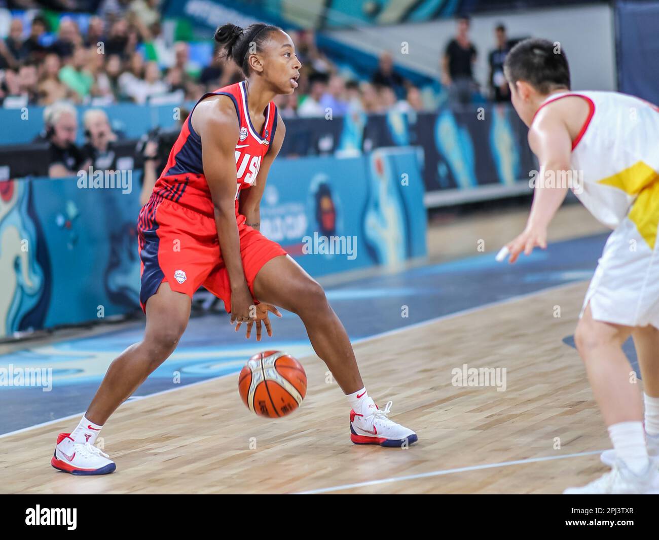 Espagne, Ténérife, 23 septembre 2018: Joueuse de basket-ball pour l'équipe nationale des Etats-Unis, Jewell Loyd, en action pendant la coupe du monde des femmes de la FIBA Banque D'Images