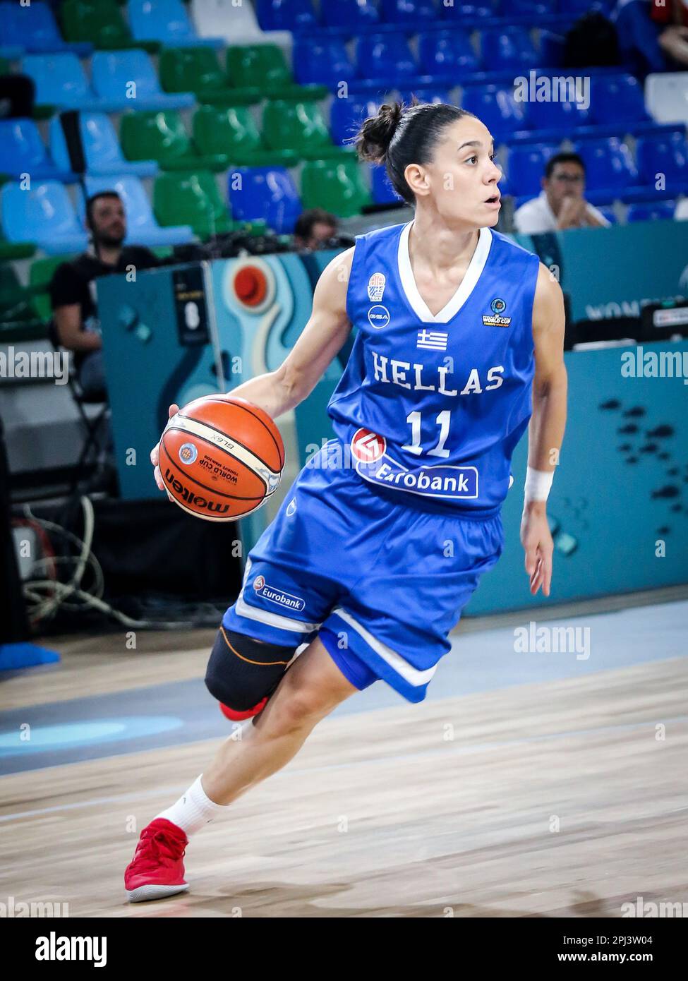 Espagne, Ténérife, 25 septembre 2018: La joueuse grecque de basket-ball Angeliki Nikolopoulou en action pendant la coupe du monde de basket-ball féminin FIBA Banque D'Images