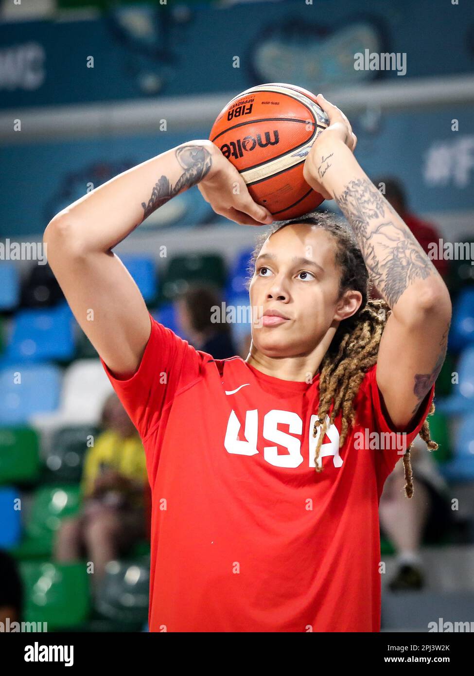Espagne, Ténérife, 25 septembre 2018: BRITTNEY Griner, JOUEUSE DE basket-ball AMÉRICAINE, lors de la coupe du monde de basket-ball féminin Banque D'Images