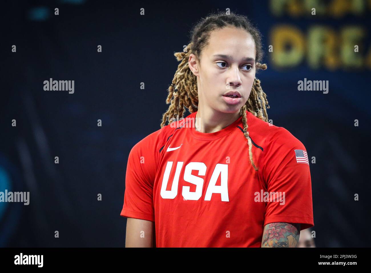 Espagne, Ténérife, 25 septembre 2018: Portrait du joueur de basket-ball américain Brittney Griner pendant la coupe du monde de basket-ball féminin Banque D'Images