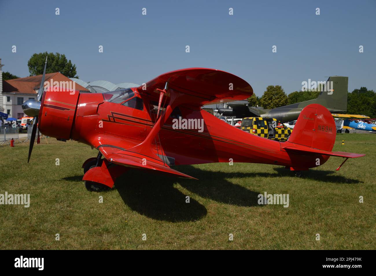 Allemagne, haute-Bavière, Schleissheim - Fly-In (Flugtag) 4-5th juillet 2015. N69H (c/n 4896) Beech D.17S Stagerwing Banque D'Images