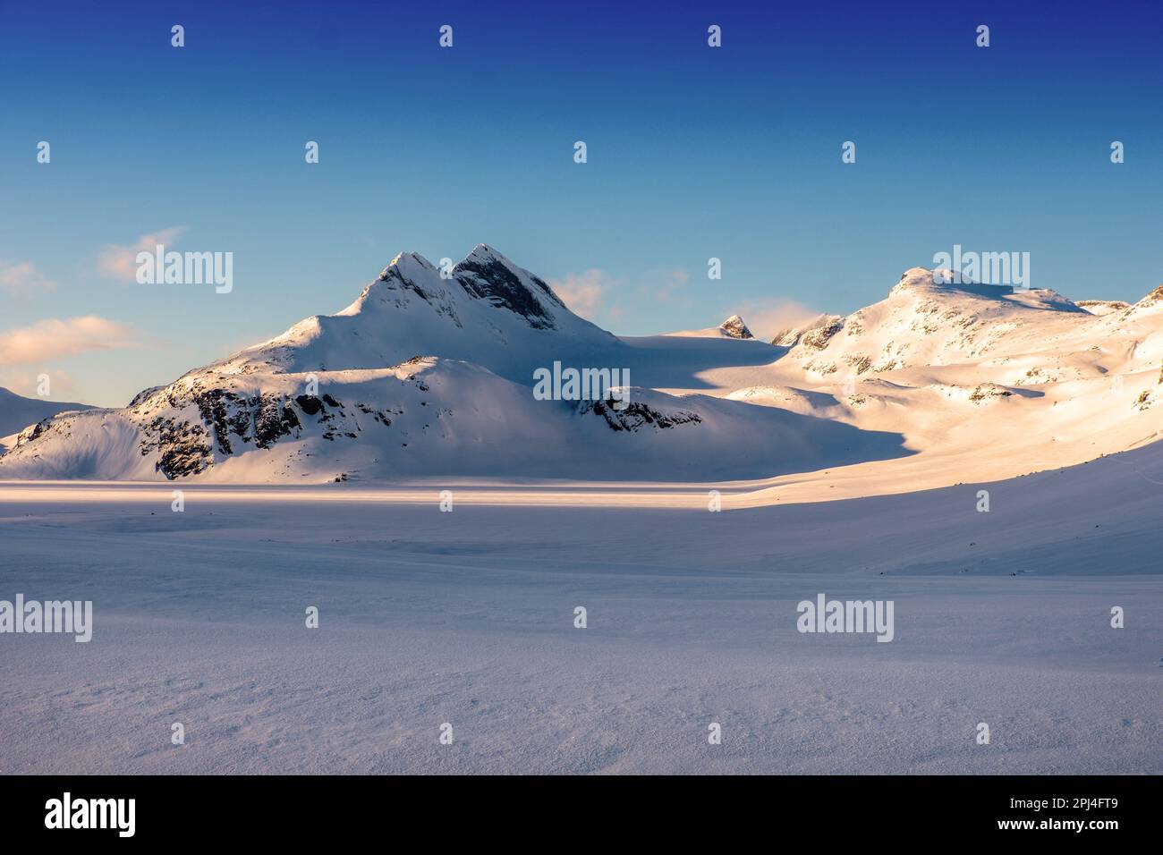 Montagnes d'hiver dans la région de Jotunheimen en Norvège Banque D'Images