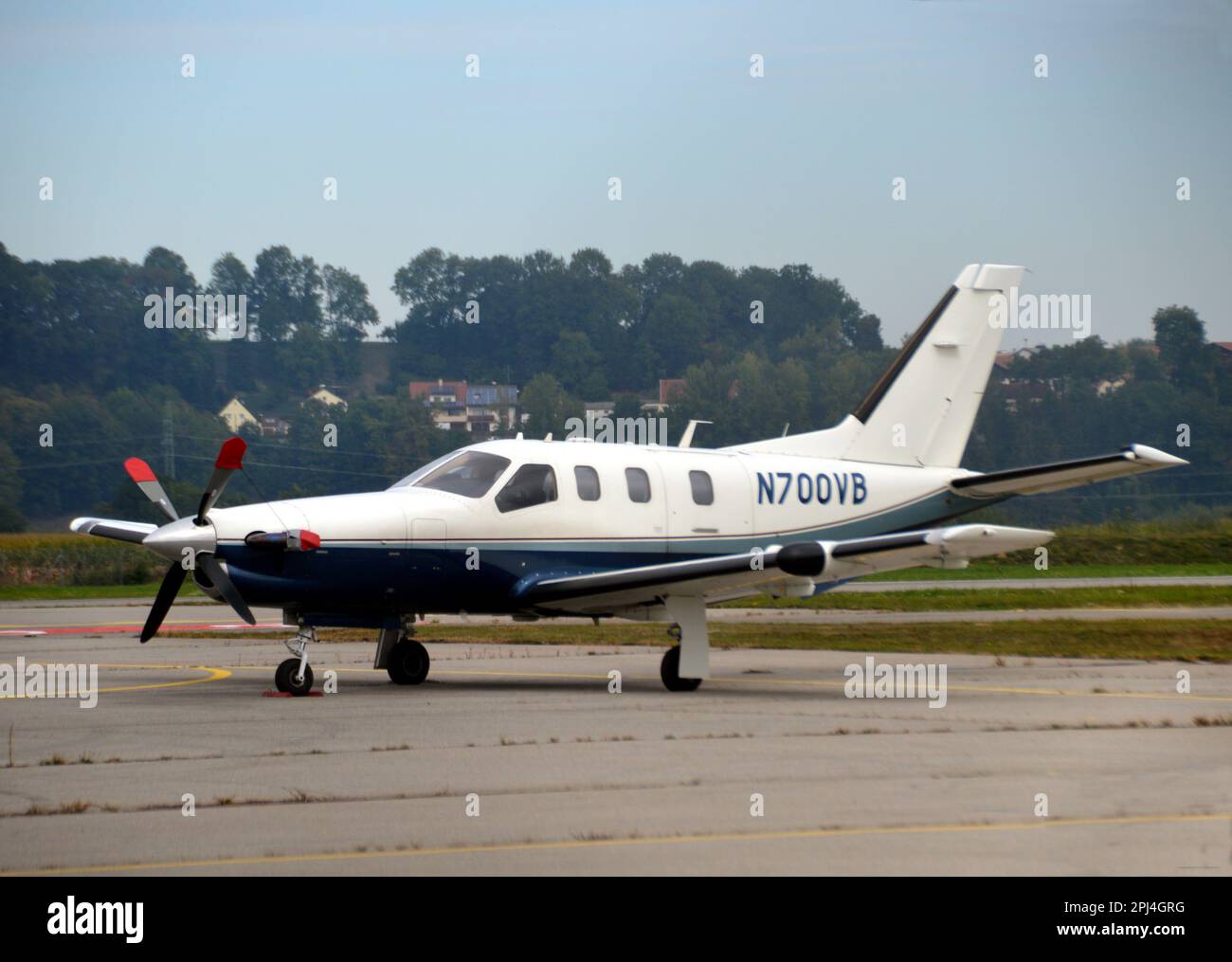 Allemagne, Bavière, Augsbourg: N700VB Socata TBM-700C-1 (c/n 237) à l'aéroport d'Augsbourg. Banque D'Images