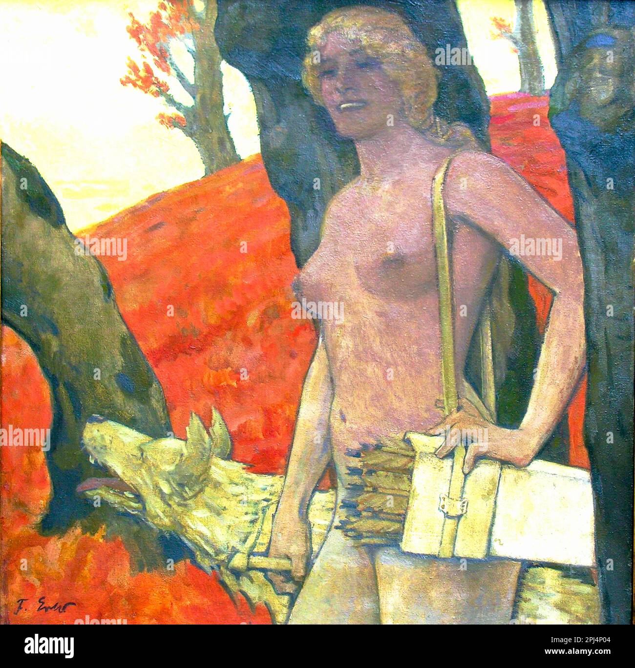 Fritz Erler - Diana dans un paysage d'automne - c1920 - Diana The Huntress Banque D'Images