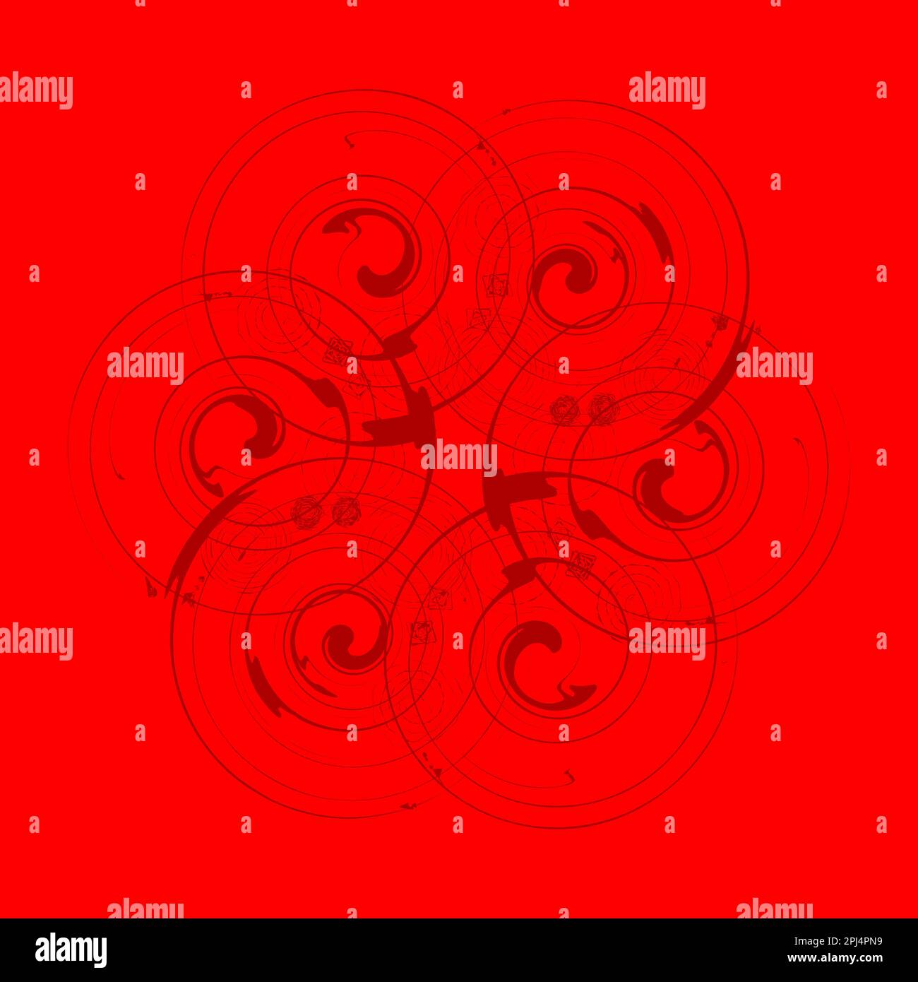 Rouge abstrait Art géométrique. Lignes de vitesse en cercle. Illustration vectorielle Illustration de Vecteur