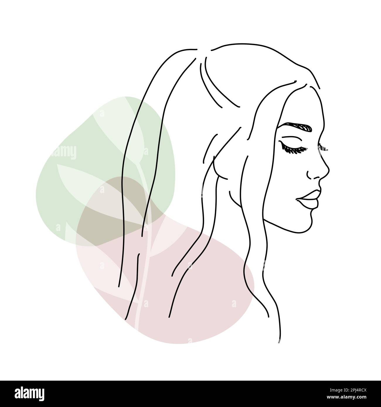 Magnifique portrait de femme de profil dans un style minimaliste, un dessin  d'art ligne, illustration vectorielle Image Vectorielle Stock - Alamy