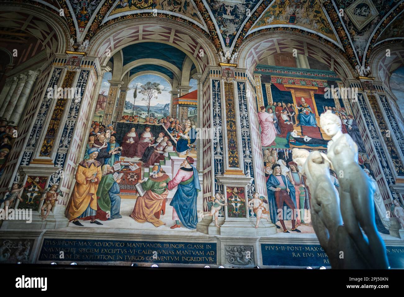 Librairie Piccolomini dans la cathédrale de Sienne, Italie Banque D'Images