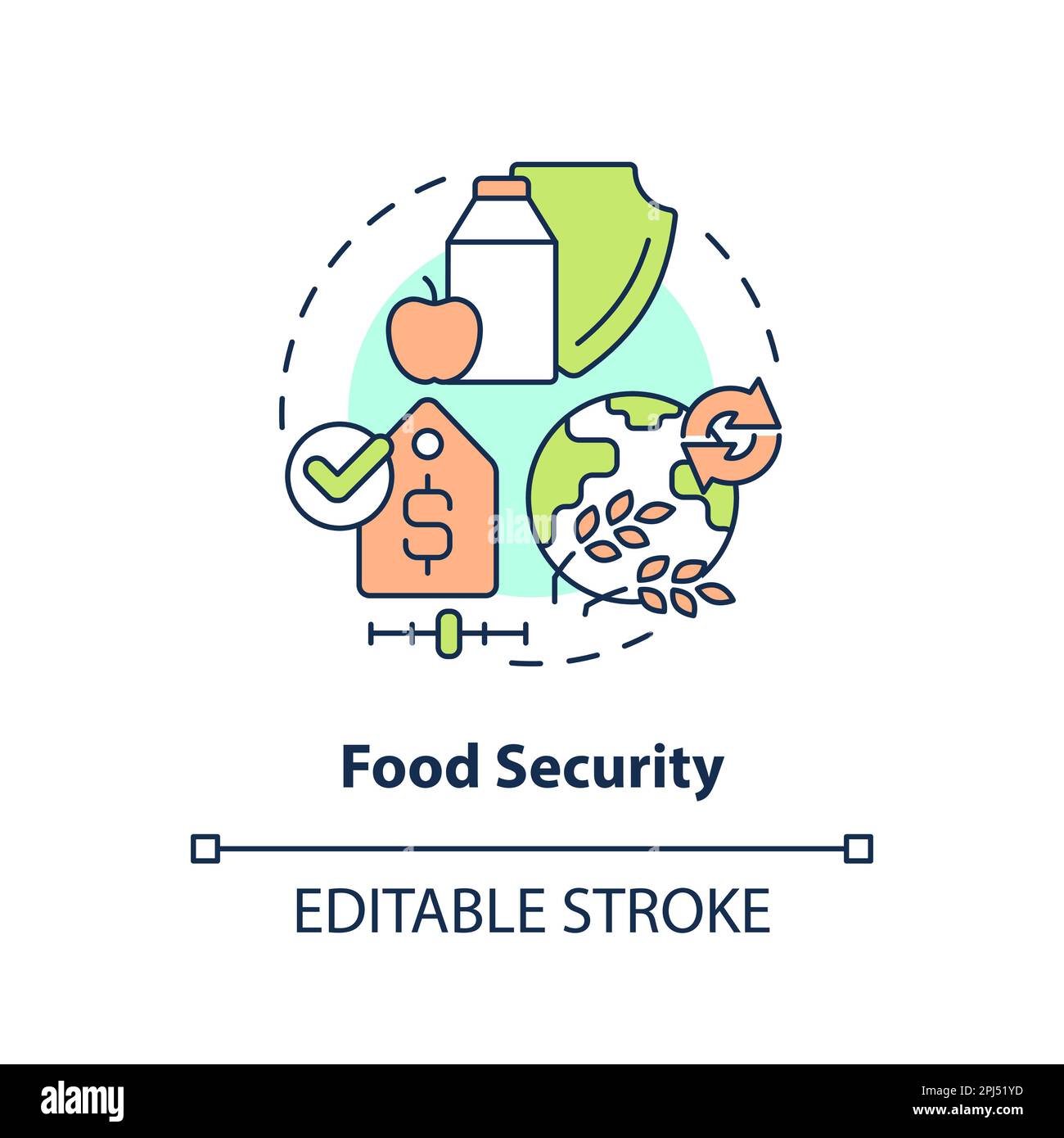Icône de concept de sécurité alimentaire Illustration de Vecteur