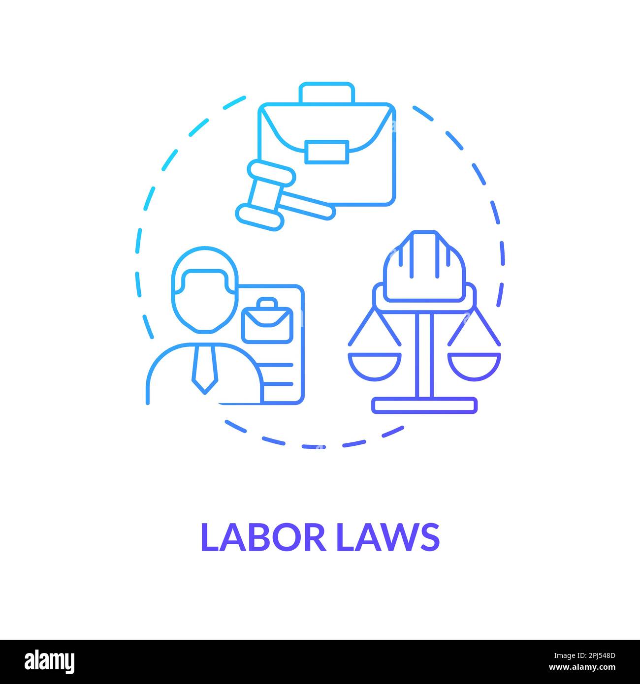 Icône de concept de gradient bleu du droit du travail Illustration de Vecteur