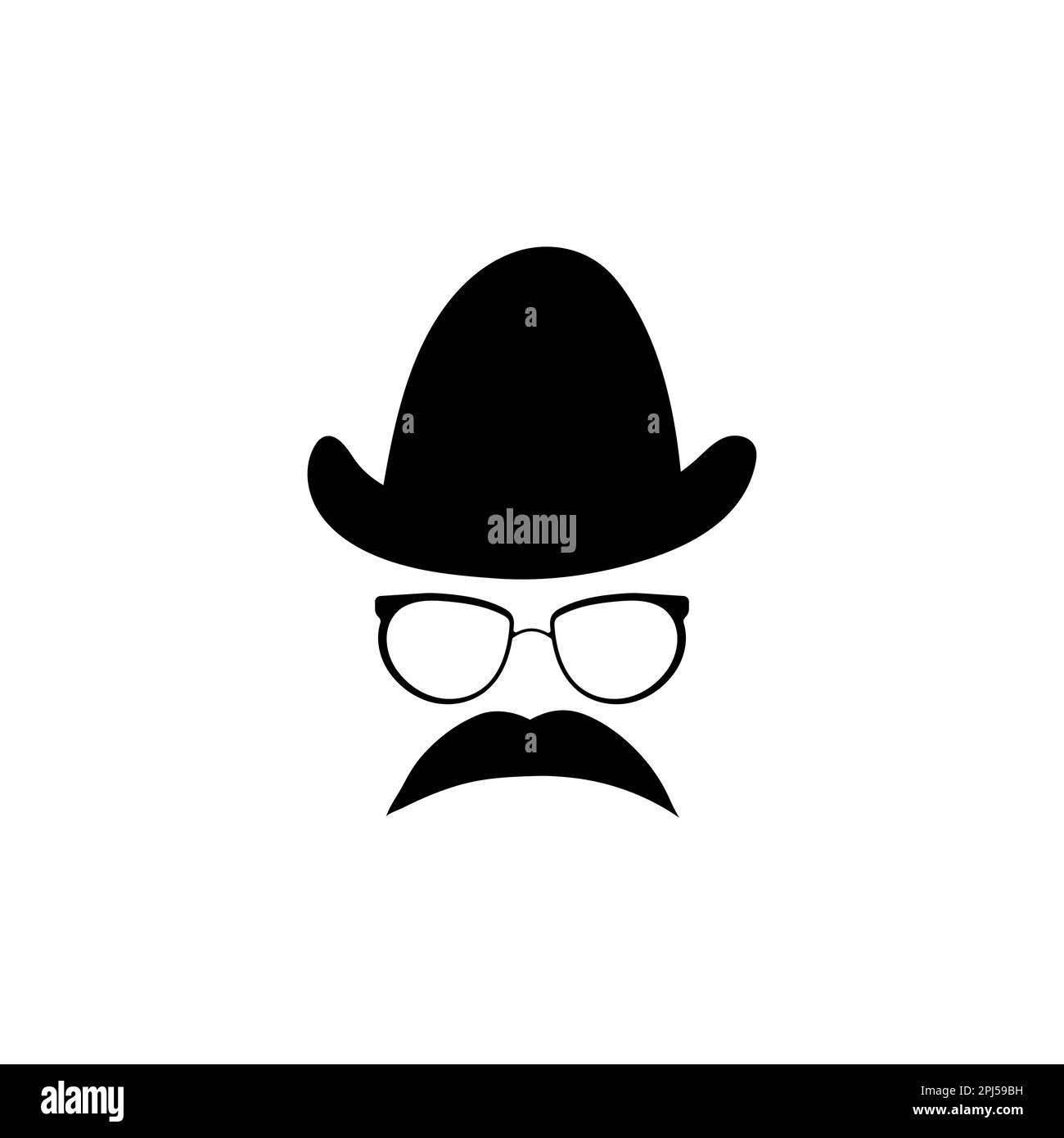 Masque en lunettes chapeau avec gabarit de moustache Illustration de Vecteur