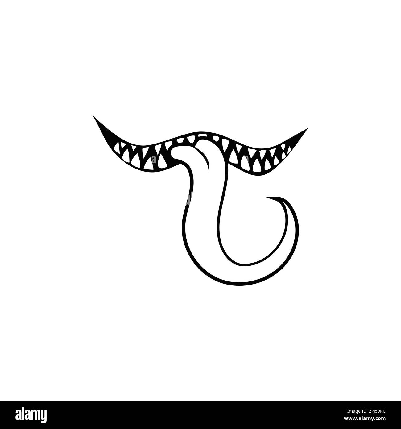 Sourire effrayant avec la langue serpent Illustration de Vecteur