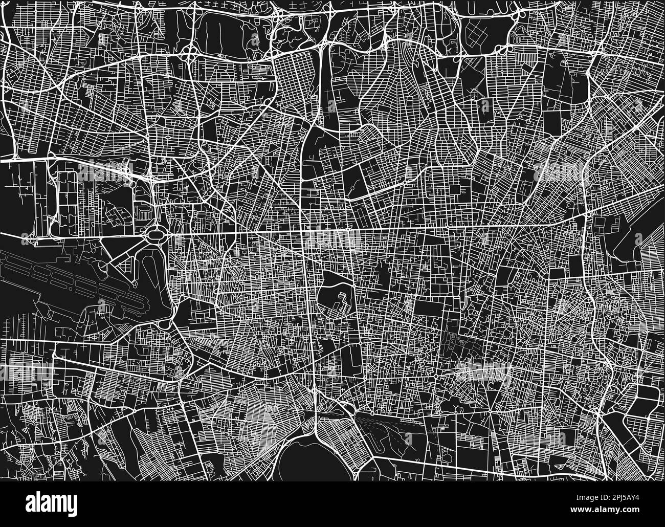 Carte de la ville de Téhéran à vecteur noir et blanc avec des couches séparées bien organisées. Illustration de Vecteur